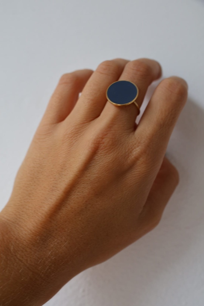 Anillo Circular Azul Grisáceo
