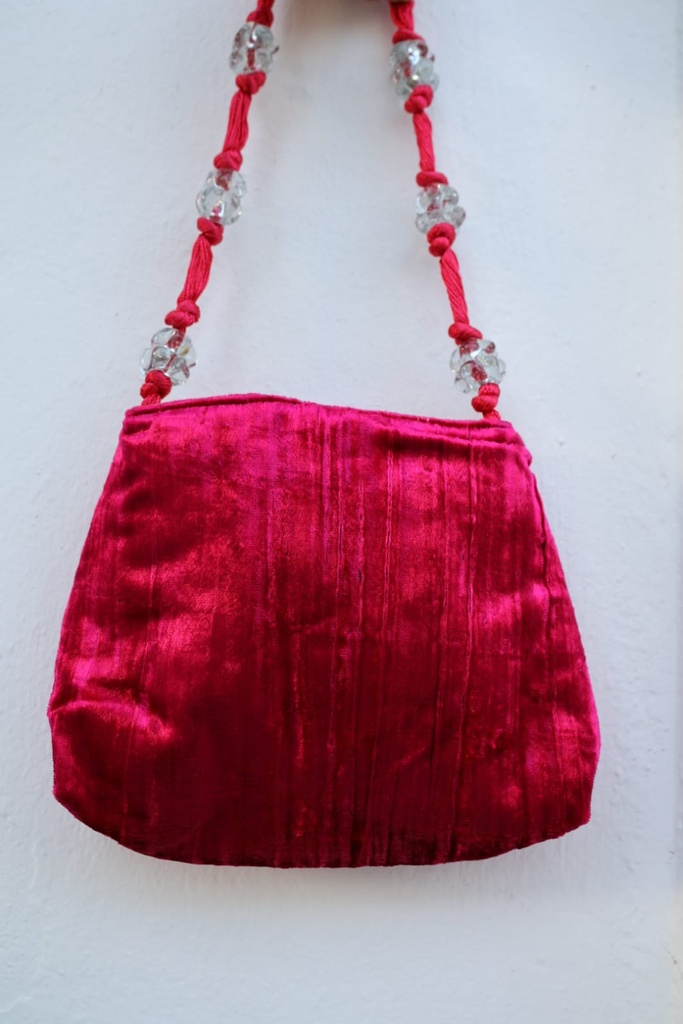 Bolso Líbano Terciopelo Fucsia