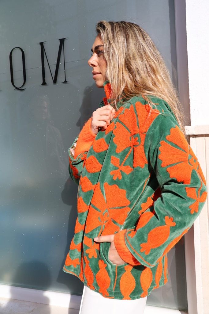 Chaqueta MARÍA Verde-Naranja