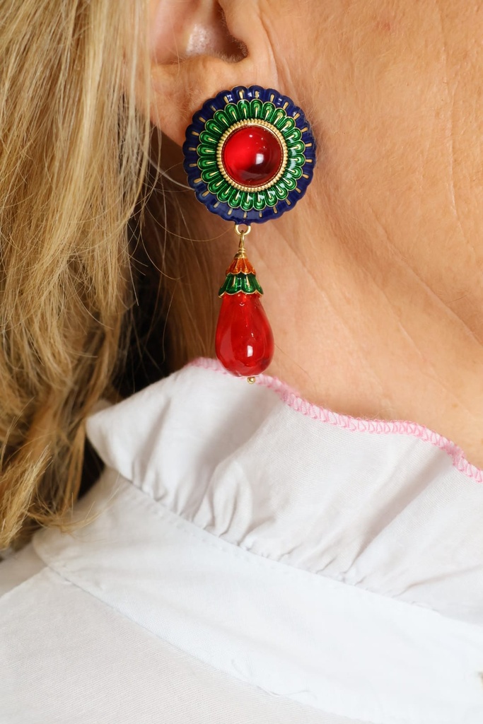 Pendiente INDIA Rojo