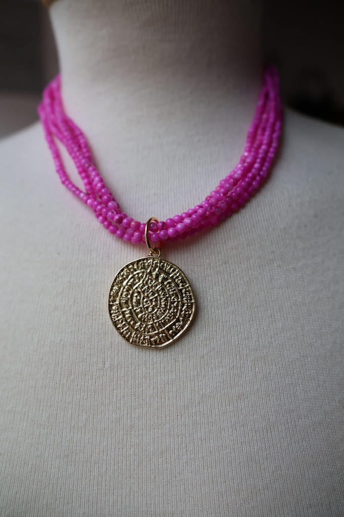 Collar-Gargantilla ADRIANO Fucsia. REBAJADO 40%