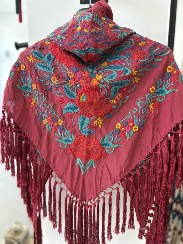 Mantón Burdeos