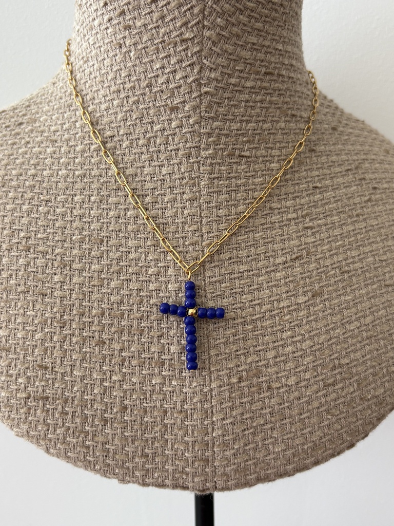 Collar CRUZ  AZUL