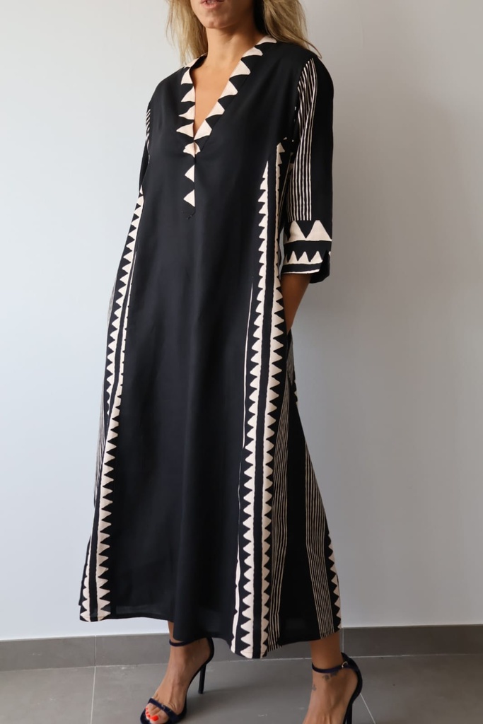 Vestido KURTA Negro-Beige