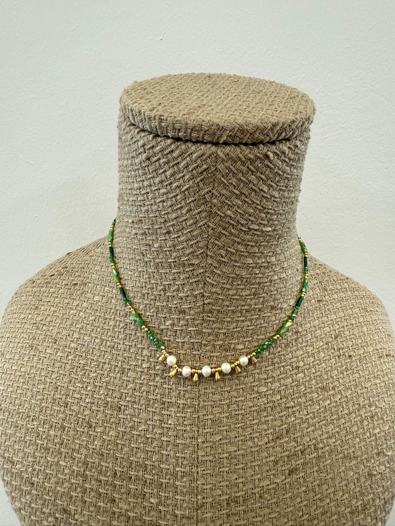Collar PERLITA Verde  REBAJADO %