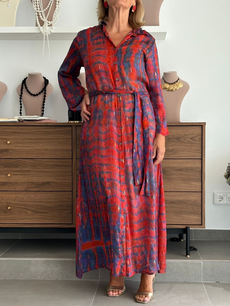 Vestido SUANCES Rojo/Azul