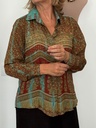 Camisa FORMENTERA Turquesa/Burdeos