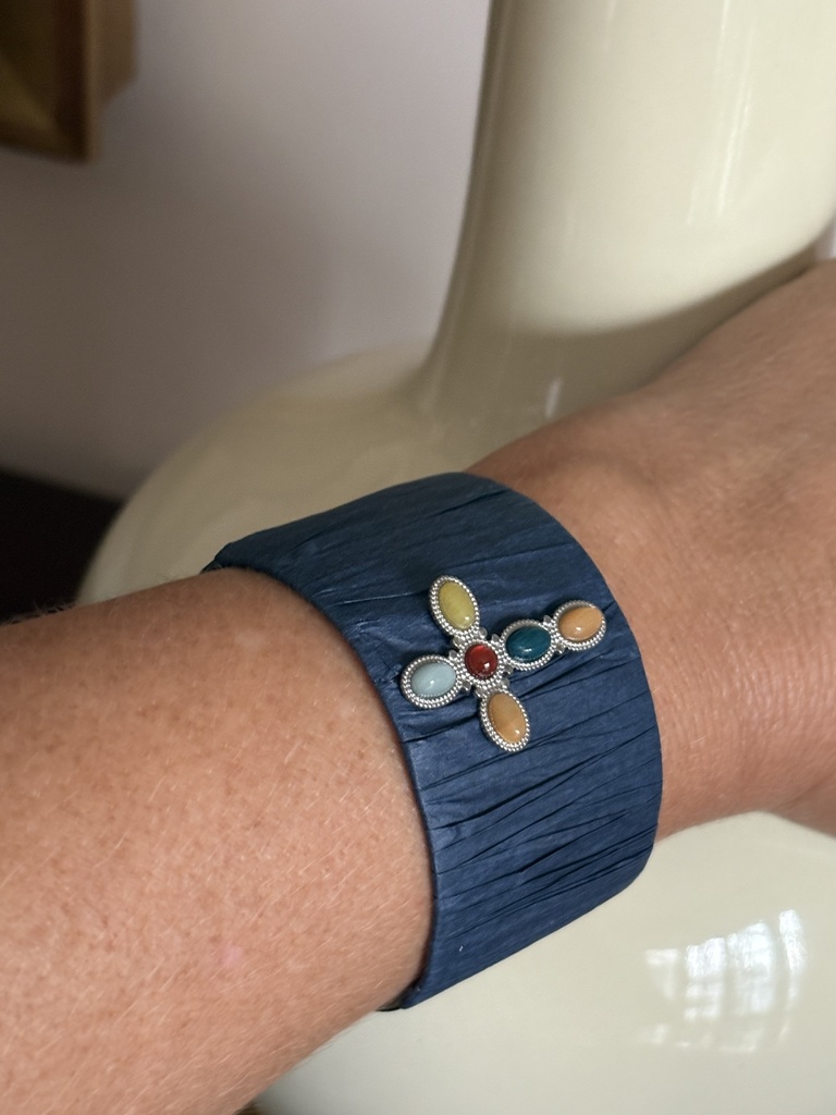 Pulsera FORRADA CRUZ Azul