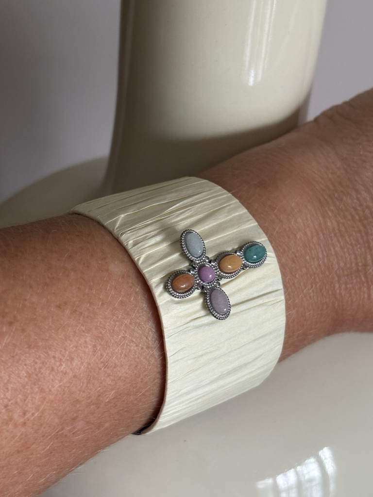 Pulsera FORRADA CRUZ Marfil