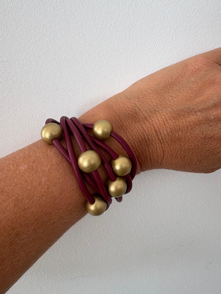 Pulsera CAUCHO Burdeos