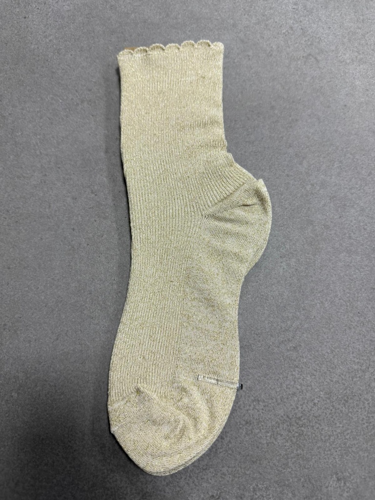 Calcetín BRILLO Marfil- Dorado