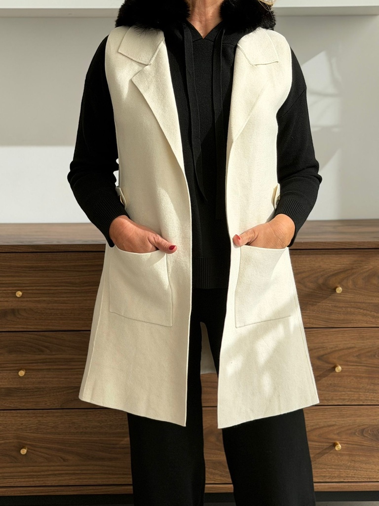 Chaleco PIMENTA Marfil