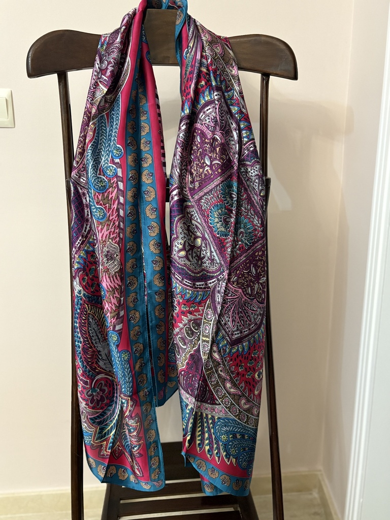 Foulard CACHMERE Buganvilla/Turquesa