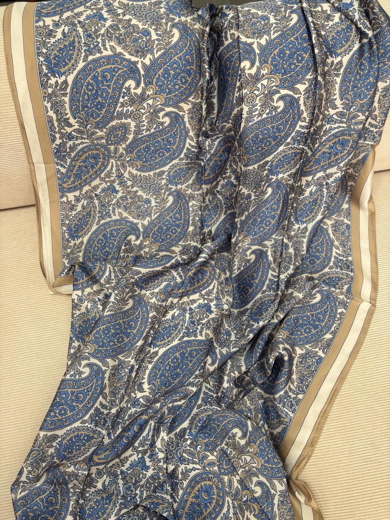 FOULARD CACHEMIR CELESTE