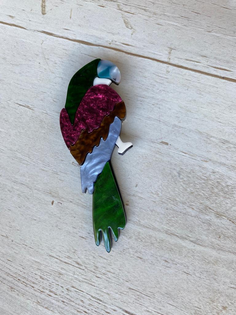 Broche Cacatúa Verde