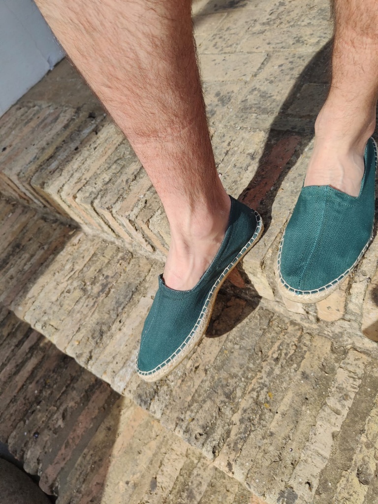Zapatilla ESPARTO Verde. REBAJADO 50%
