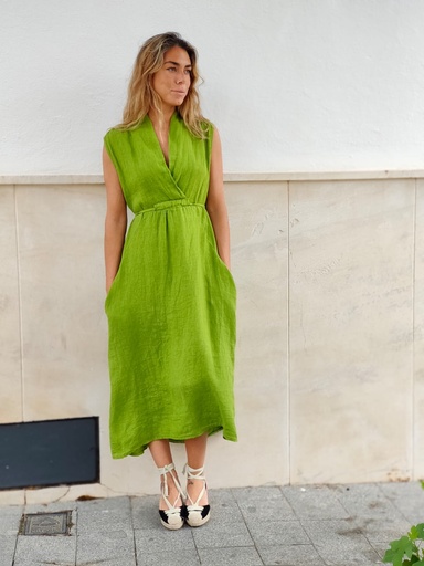 [LN28187VD] Vestido Marejada Verde
