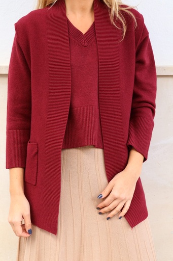 [JNJ0765BD] Chaleco PAZ Burdeos