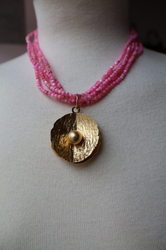 Collar-Gargantilla OLLA Rosa  REBAJADO 40%