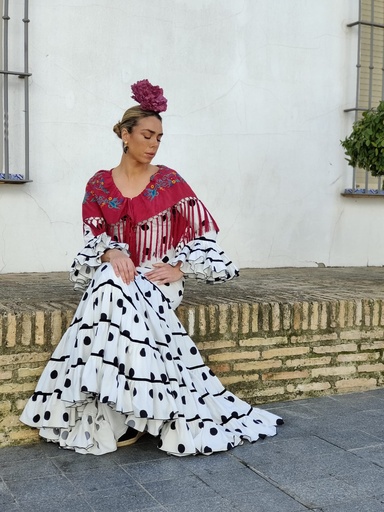 Traje FLAMENCA Blanco-Negro