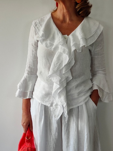 [LIN7213BL] Camisa CALABRIA Blanca  REBAJADO 40%