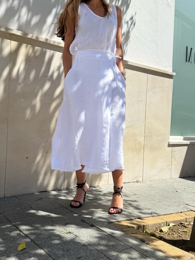 [LIN6088BL] Falda GENOVA Blanca  REBAJADO 20%