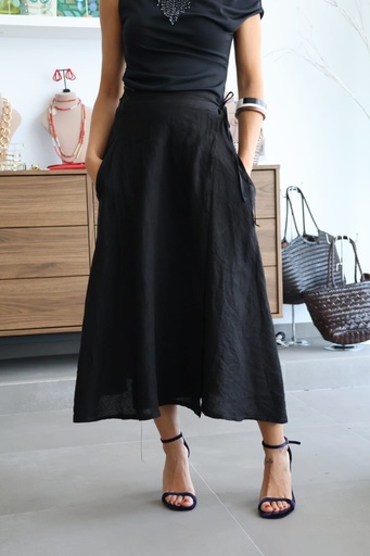 [LIN6088NG] Falda GENOVA Negro