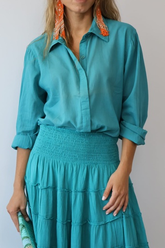 [CB2522AZP] Camisa TERRE Azul Petróleo