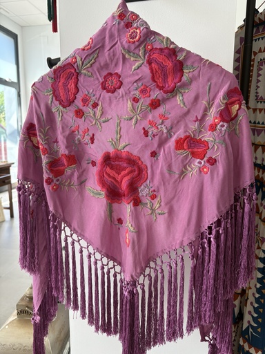 Mantón FAROLILLO Rosa Esterilla