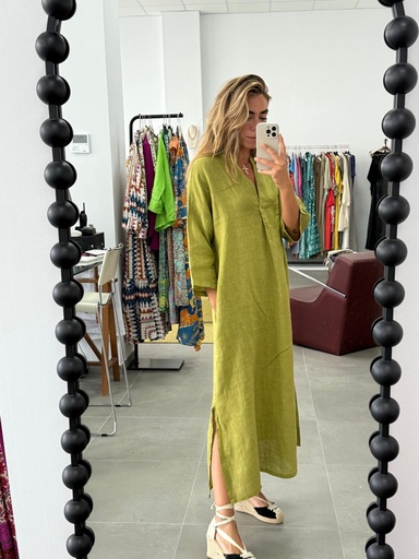 [CRL29340PST] Vestido DOHA Pistacho