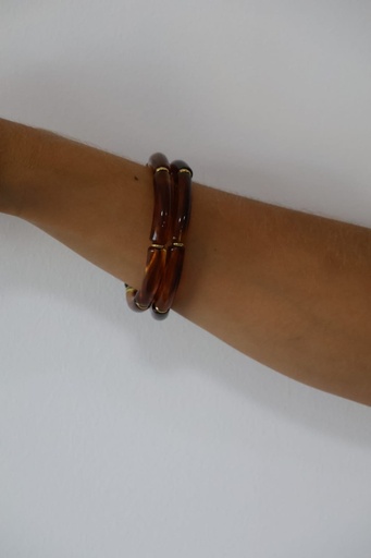 Pulsera MARMOL Elástico Marrón