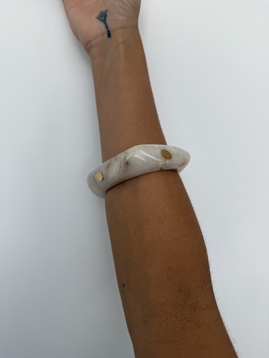 Pulsera MÁRMOL TACHAS Blanco
