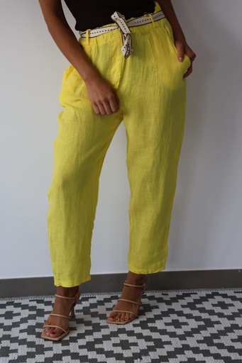 [CRE10156AM] Pantalón VIVIANA Amarillo