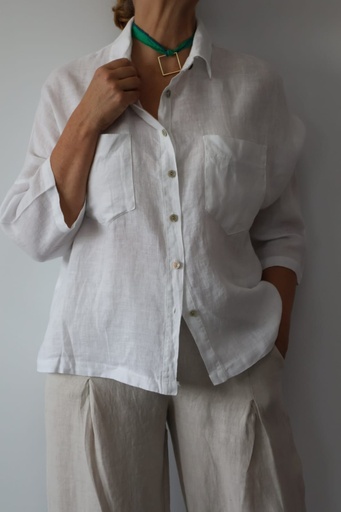 [LIN8103BLA] Camisa YUCA Blanco