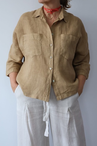 [LIN8103CAM] Camisa YUCA Camel