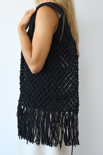 Bolso MACRAMÉ Negro. REBAJADO %