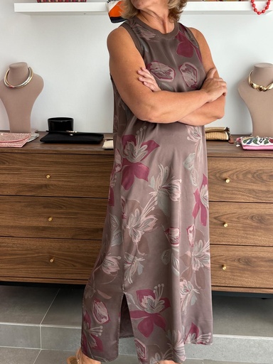[CEL91440MRR] Vestido MOZART Marrón