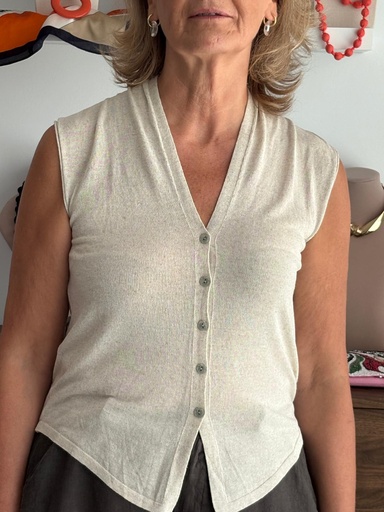 [CEL2546MF] Chaleco CULTIVO Marfil