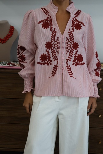 Camisa JULIETA Burdeos