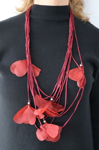 Collar PETALOS Burdeos