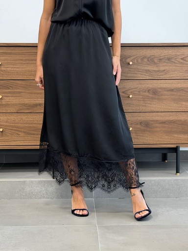 [CEL81476NG] Falda ENCAJE Negro