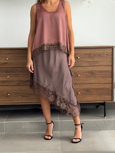 [CEL81495MR] Falda FARINA Marrón