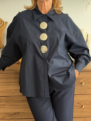[JNJ1215MAR] Camisa MONEDAS Marino