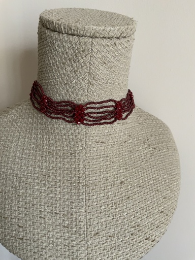 [SON90226BUR] Choker ABALORIOS Burdeos