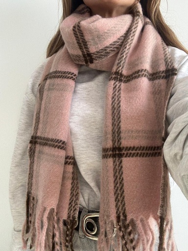 [PAL67630ROS] Bufanda CUADROS Rosa