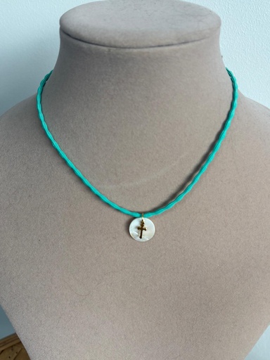 Gargantilla RIZADA Verde Agua