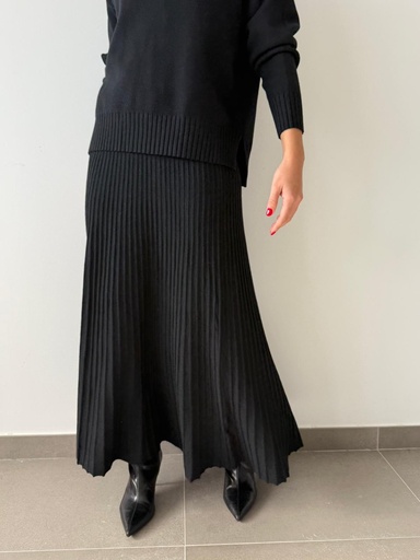 [AK10361NG] Falda CAMPANA Negro