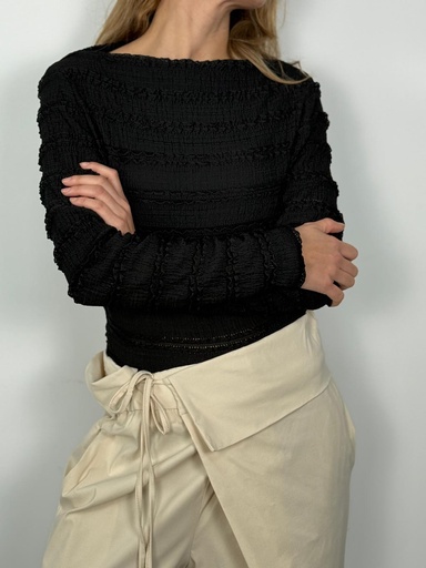 [LET20011NG] Top BARROCO Negro
