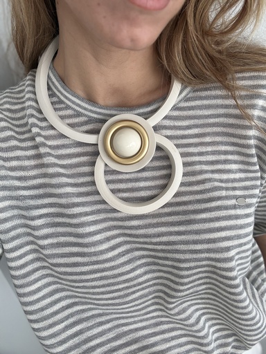 [SON55950BL] Collar SUECA  Blanco