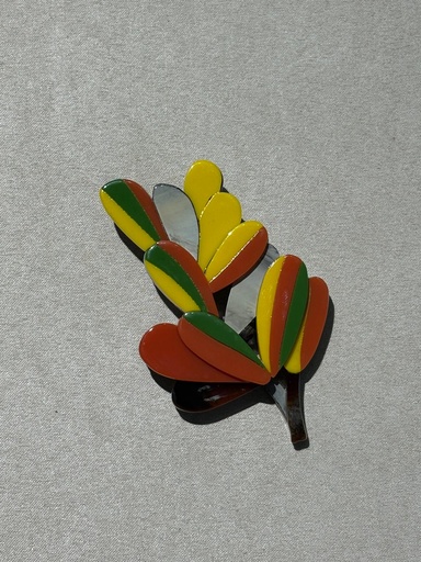 [SON56186AMAR] BROCHE ARBOL AMARILLO